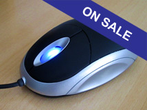 Photo of a mouse with a 'on sale' image in a corner