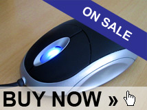 Photo of a mouse with a 'on sale' overly and a 'buy now' overly triggered by a hover event.